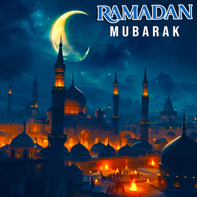 PSD ramadan mubarak social media post or banner template ramadan concept