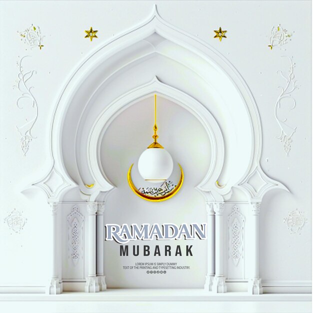 PSD ramadan mubarak social media post or banner template ramadan concept