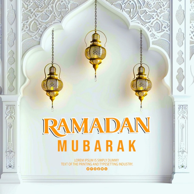 PSD ramadan mubarak social media post or banner template ramadan concept