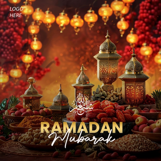 PSD ramadan mubarak social media post template psd