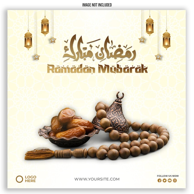 PSD ramadan mubarak social media post template (sjabloon voor sociale media)