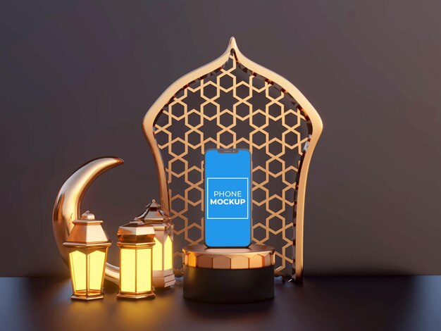 PSD mockup telefono ramadan aspetto fresco