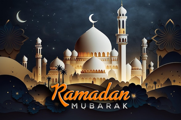 Ramadan pozdrowienia Luksusowy projekt Ramadan Mubarak edytowalny Ramadan Mubarak