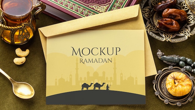 PSD ramadan print design mockup