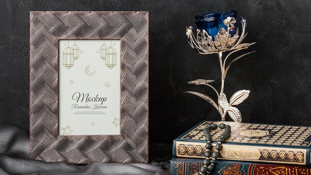 Mockup di cornice stampa ramadan