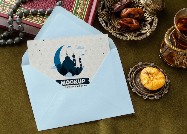 Ramadan print mockup met envelop