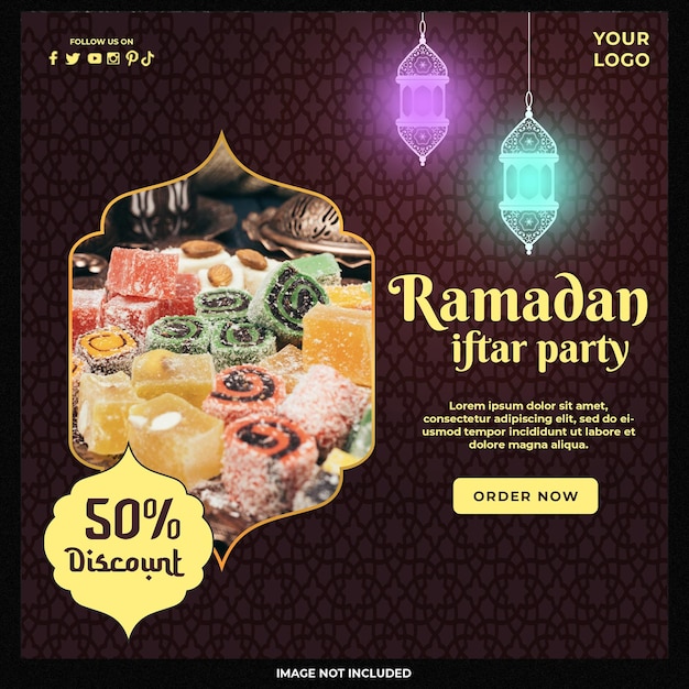 Ramadan Projekt szablonu postu promocji w mediach społecznościowych
