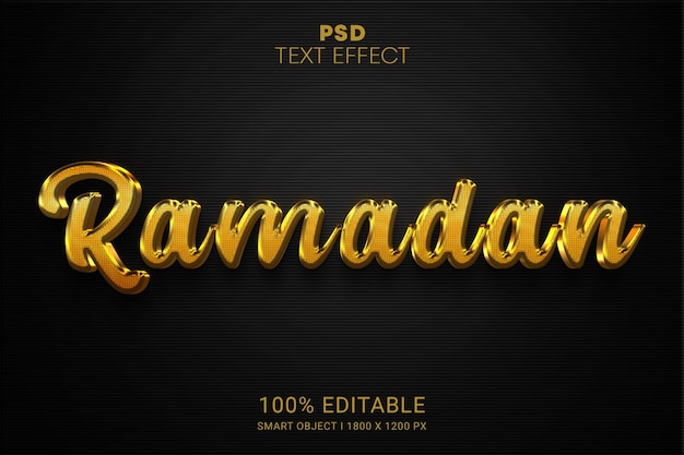 Disegno di effetto testo modificabile oggetto intelligente ramadan psd