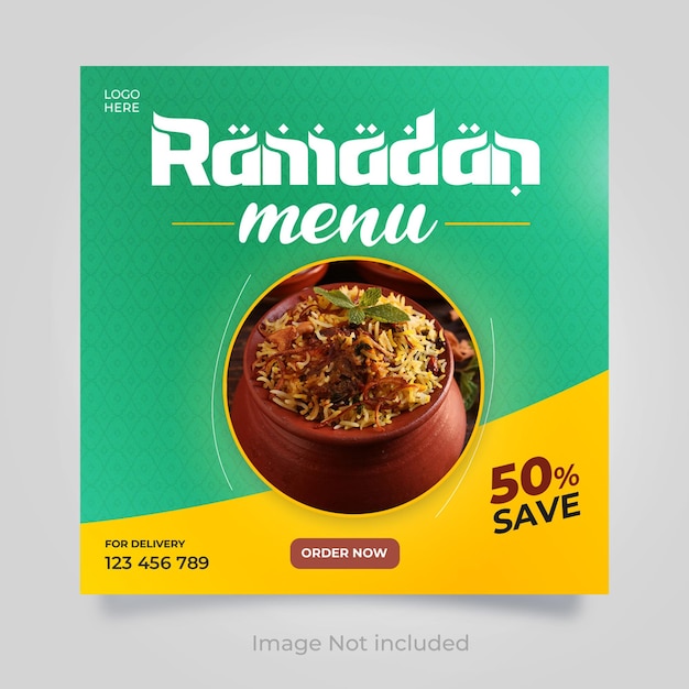 Ramadan restaurant social media post template