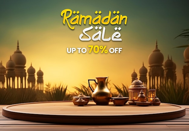 PSD ramadan sale banner design background