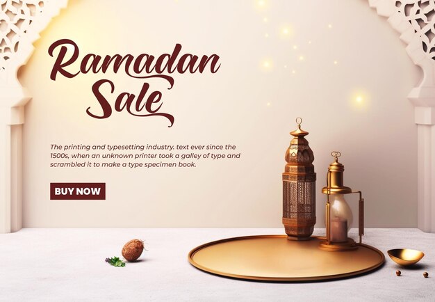 PSD ramadan sale banner design background