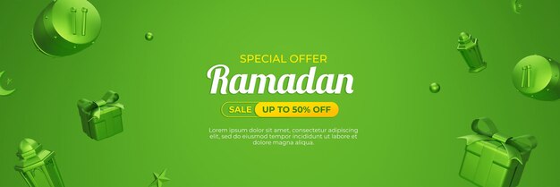 Modello di banner di vendita del ramadan