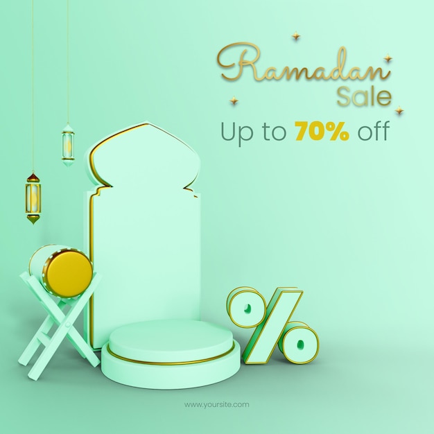 Ramadan sale Instagram post 3D template