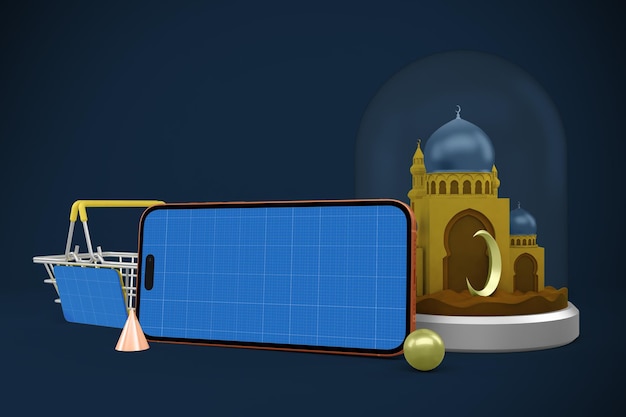 Mockup dell'app per lo shopping ramadan