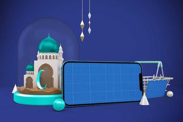 Mockup dell'app per lo shopping ramadan