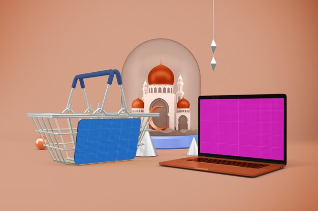 Mockup dell'app per lo shopping ramadan