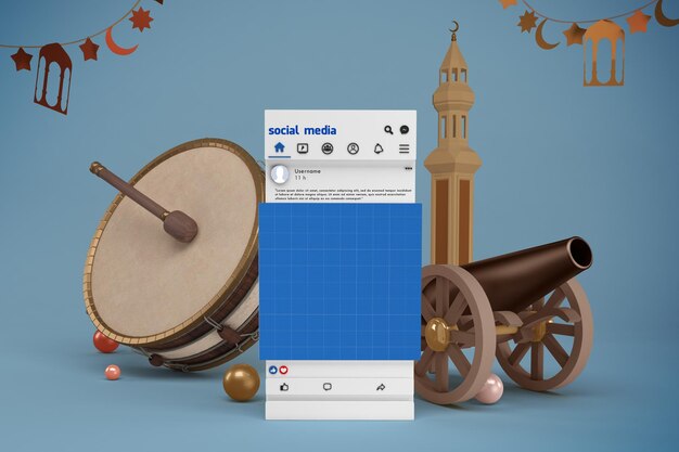 Mockup sui social media del ramadan