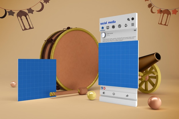 Mockup sui social media del ramadan