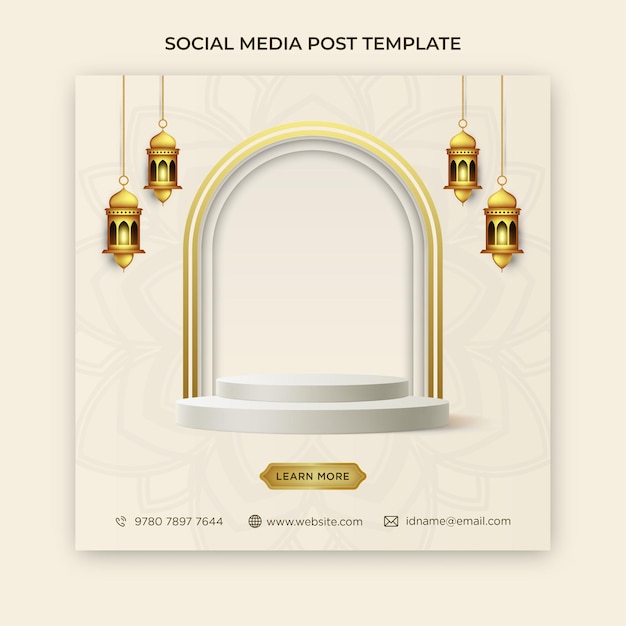 PSD ramadan social media post template