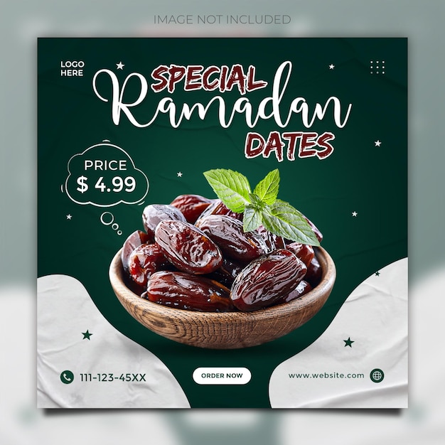 Ramadan social media promotion and instagram poster template