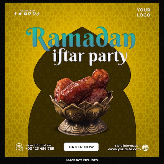 Ramadan social media promotion post template design