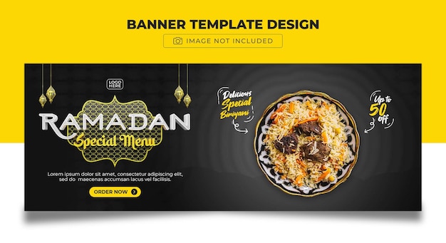 Ramadan Speciaal Menu Biriyani Social Media Cover Banner Template Design