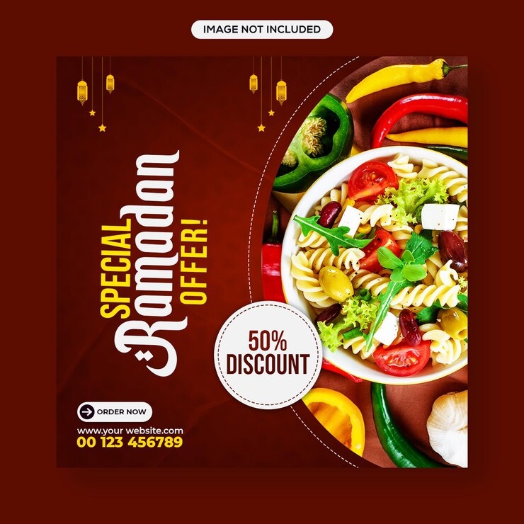 Ramadan special food sale social media Facebook and instagram post design