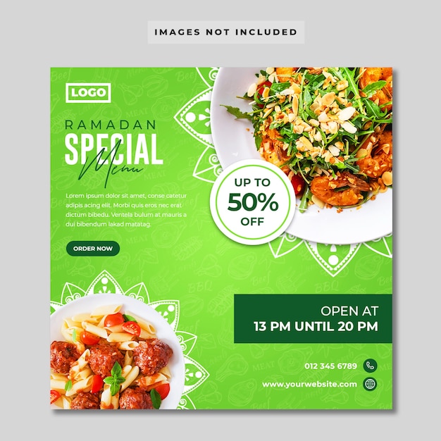 Ramadan special menu instagram template