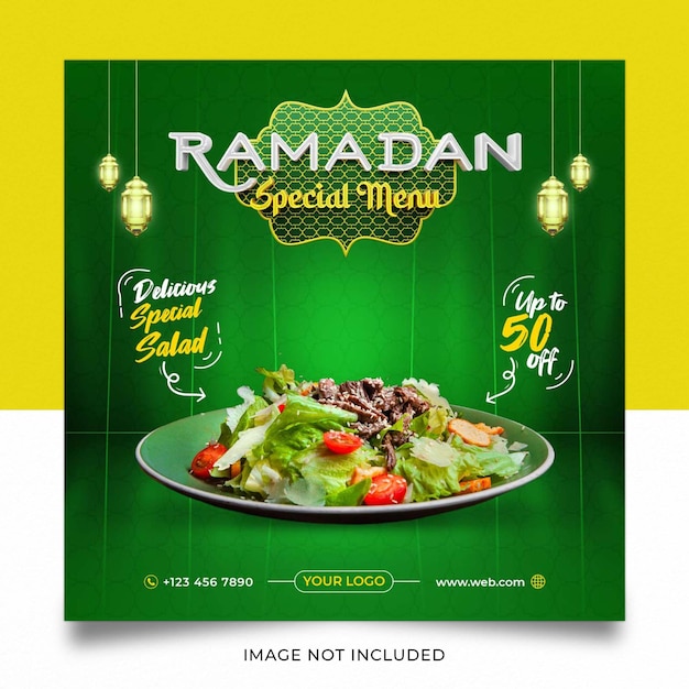 Ramadan special menu salad social media post template design