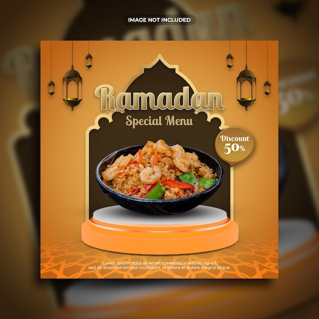 Ramadan special menu social media post template