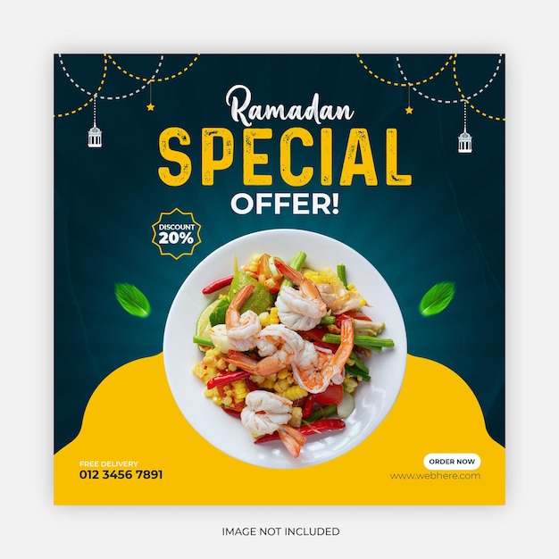 Ramadan speciale aanbieding banner en social media postsjabloon