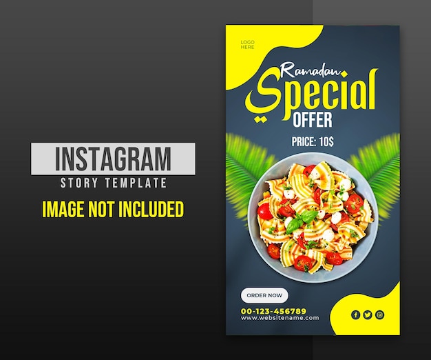 Ramadan speciale voedselverkoop sociale media instagram verhaalontwerp