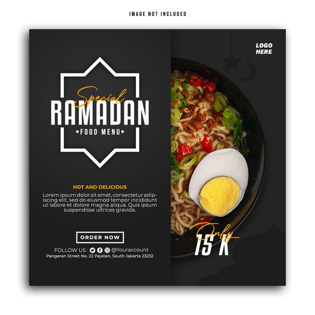 Ramadan Specjalny Szablon Promocji Menu W Mediach Społecznościowych