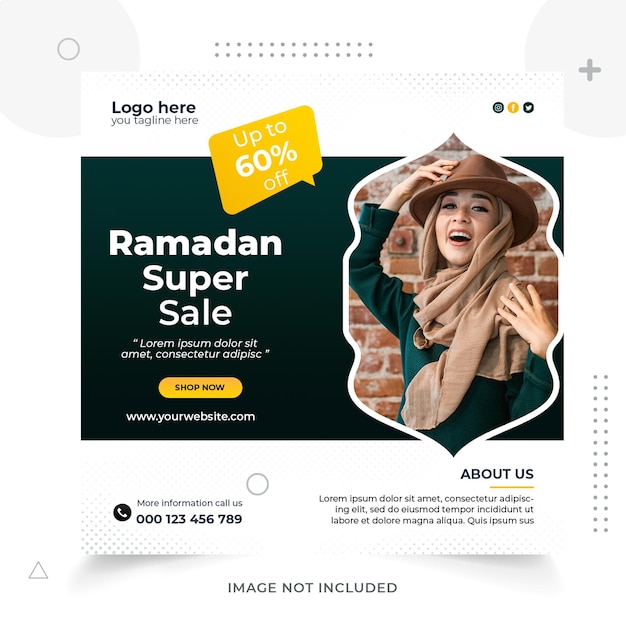 PSD ramadan super sale social media post design template