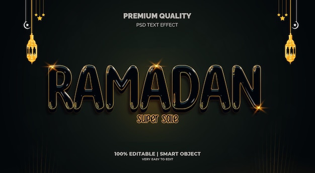 PSD ramadan super verkoop 3d-realistisch teksteffect