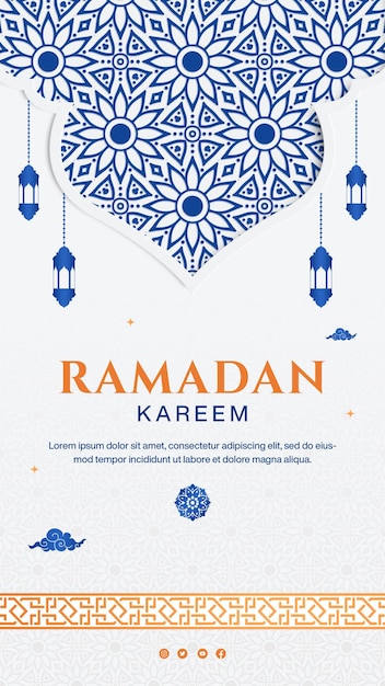 ramadan template design instagram story islamic background