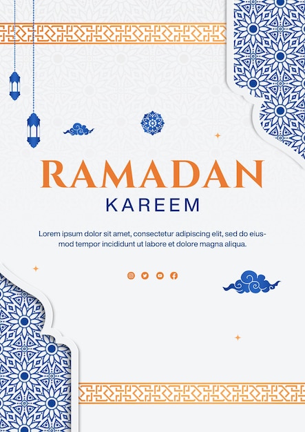 ramadan template design poster islamic background