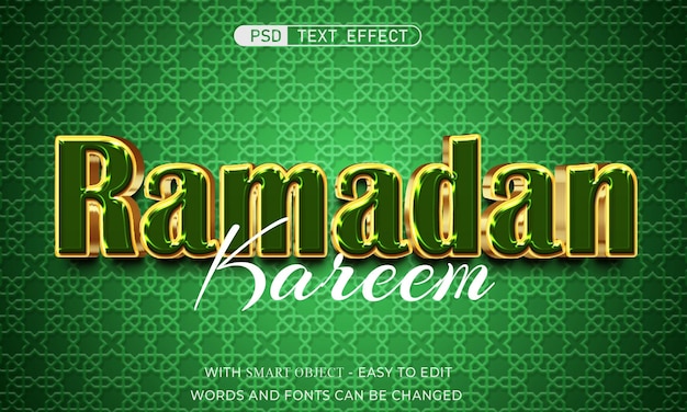 Ramadan text effect 3d style