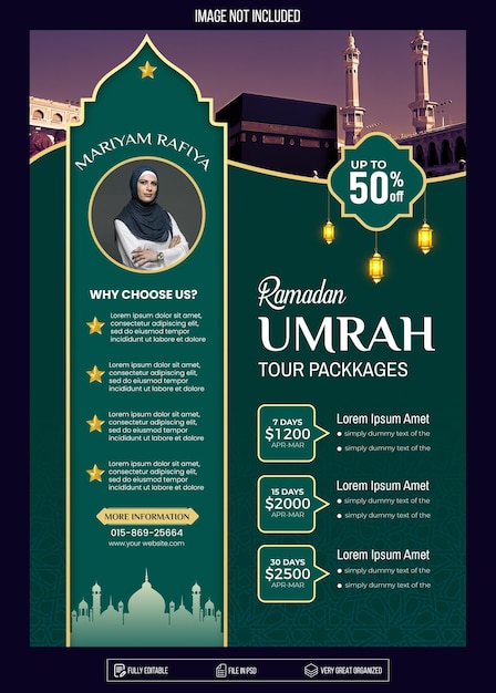 PSD template per l'umrah di ramadan