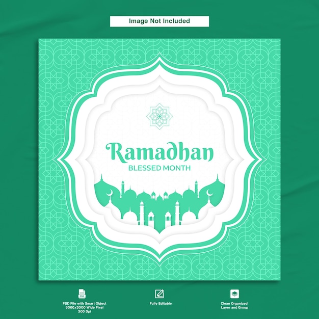 Ramadan wenskaart minimalistisch ontwerp