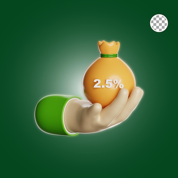 Ramadan Zakat 3d pictogram illustratie