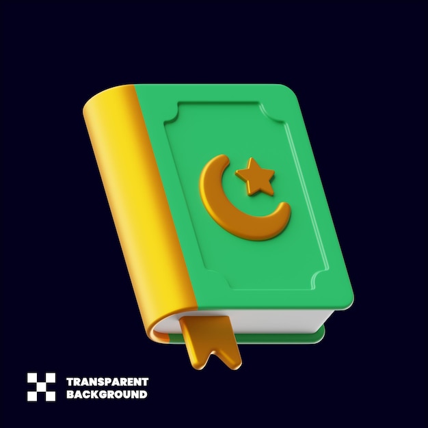 Ramadan Złota ilustracja Koranu w minimalistycznym renderowaniu 3D