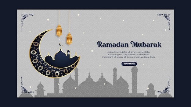 Modello di progettazione banner ramadhan o post sui social media