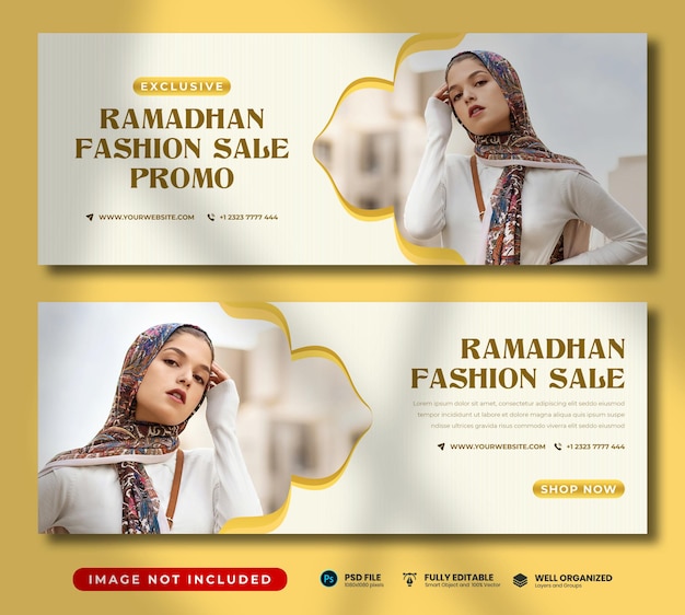 PSD ramadhan fashion sale szablon okładki facebook