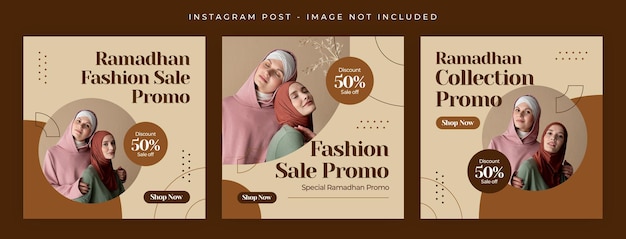 PSD ramadhan fashion sale szablon postu na instagram