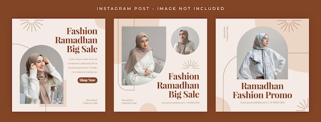 PSD ramadhan fashion sale szablon postu na instagram