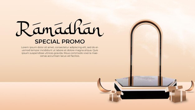 Modello di post sui social media per la promozione di banner ramadhan kareem