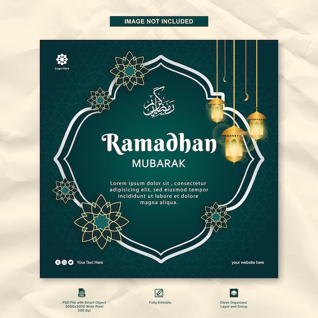 ramadhan mubarak design social media instagram post template