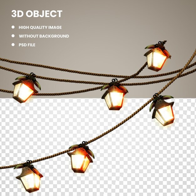 PSD ramadhan ornaments lights