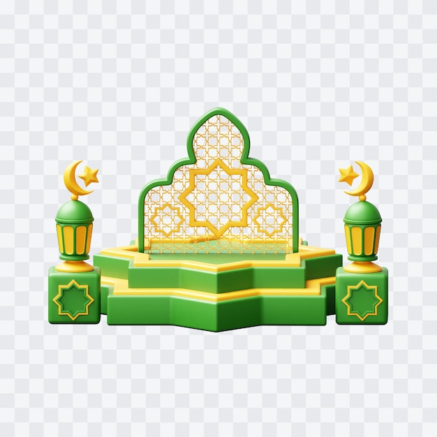 Ramadhan Podium 3D-illustratie